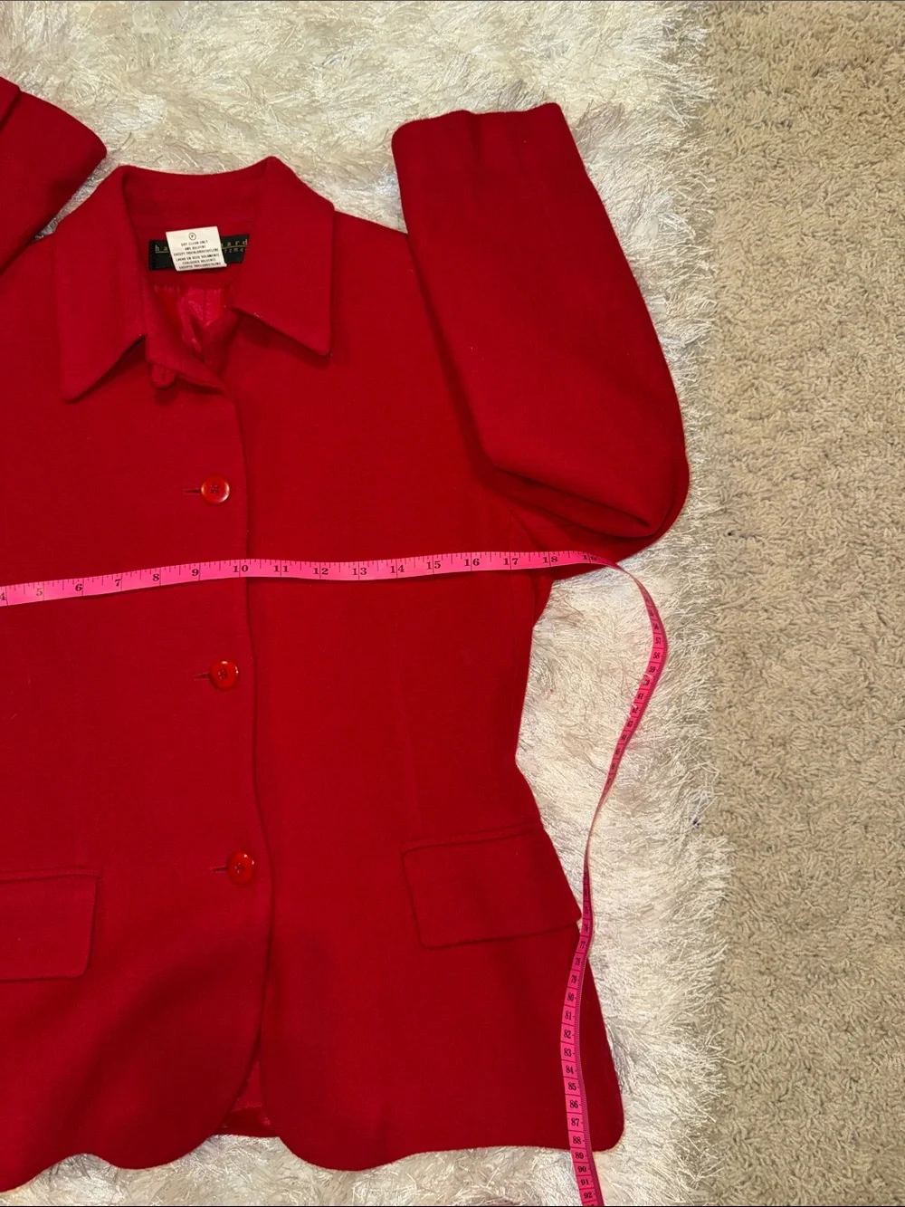 Women's Red Tailored Button-Front Blazer